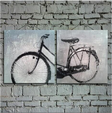 467x468 2018 Hand Painted Abstract Bicycle Painting Oil Wall Art For Home - Bicycle Painting