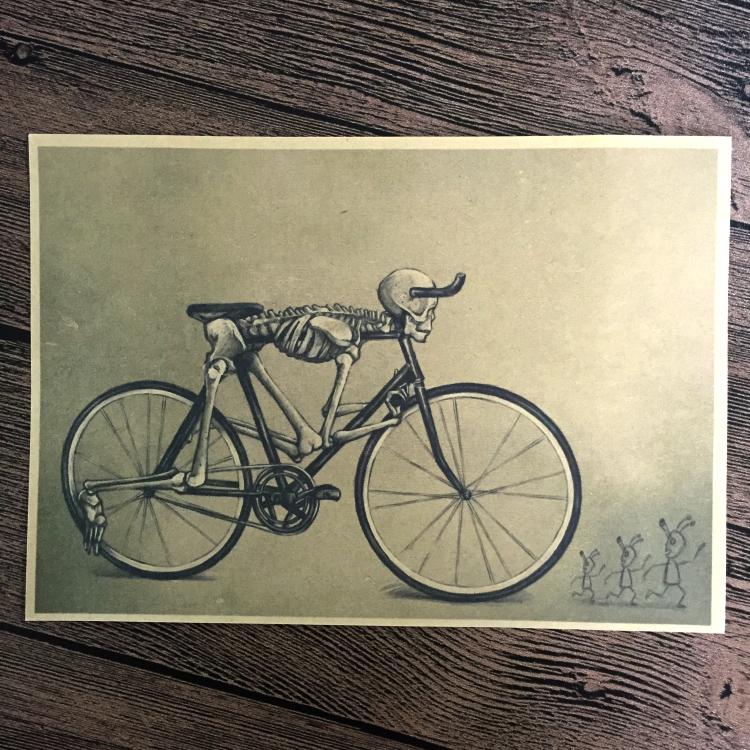 750x750 Retro Old Bike Bicycle Paint Kraft Paper Poster Vintage Living - Bicycle Painting