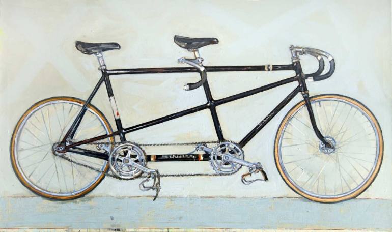 770x456 Saatchi Art Track Tandem Bicycle Painting By Taliah Lempert - Bicycle Painting Art