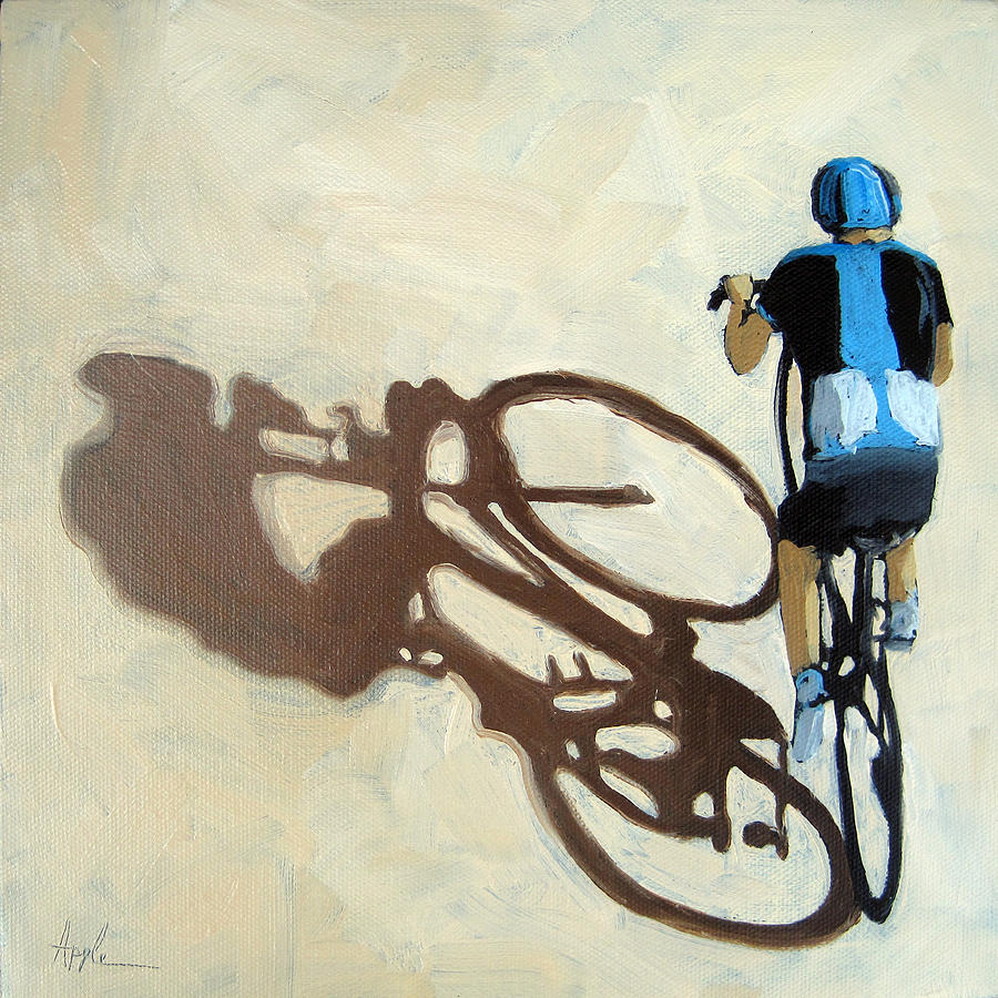 900x900 Single Focus Bicycle Art Painting By Linda Apple - Bicycle Painting Art