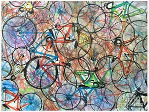 300x225 Abstract Bicycle Paintings Fine Art America - Bicycle Painting Art
