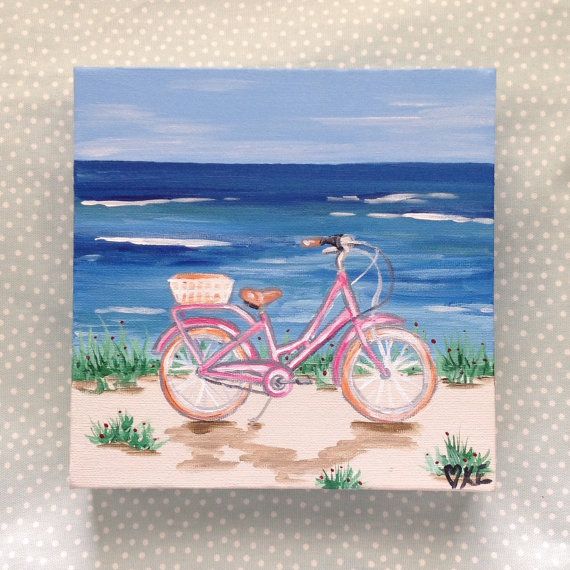 570x570 30 Best Painting Images On Canvases, Decorative - Bicycle Painting On Canvas