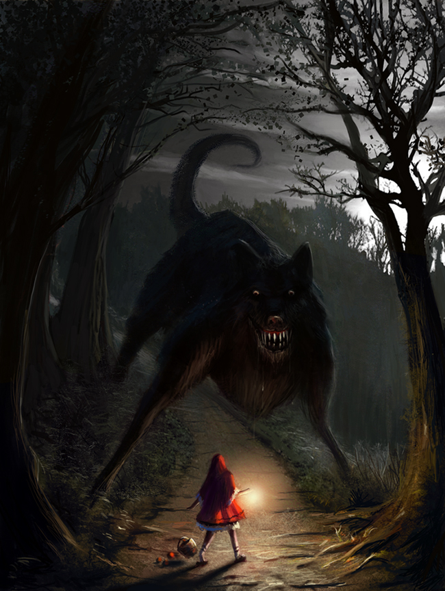 650x863 Big Bad Wolf By Edli - Big Bad Wolf Painting