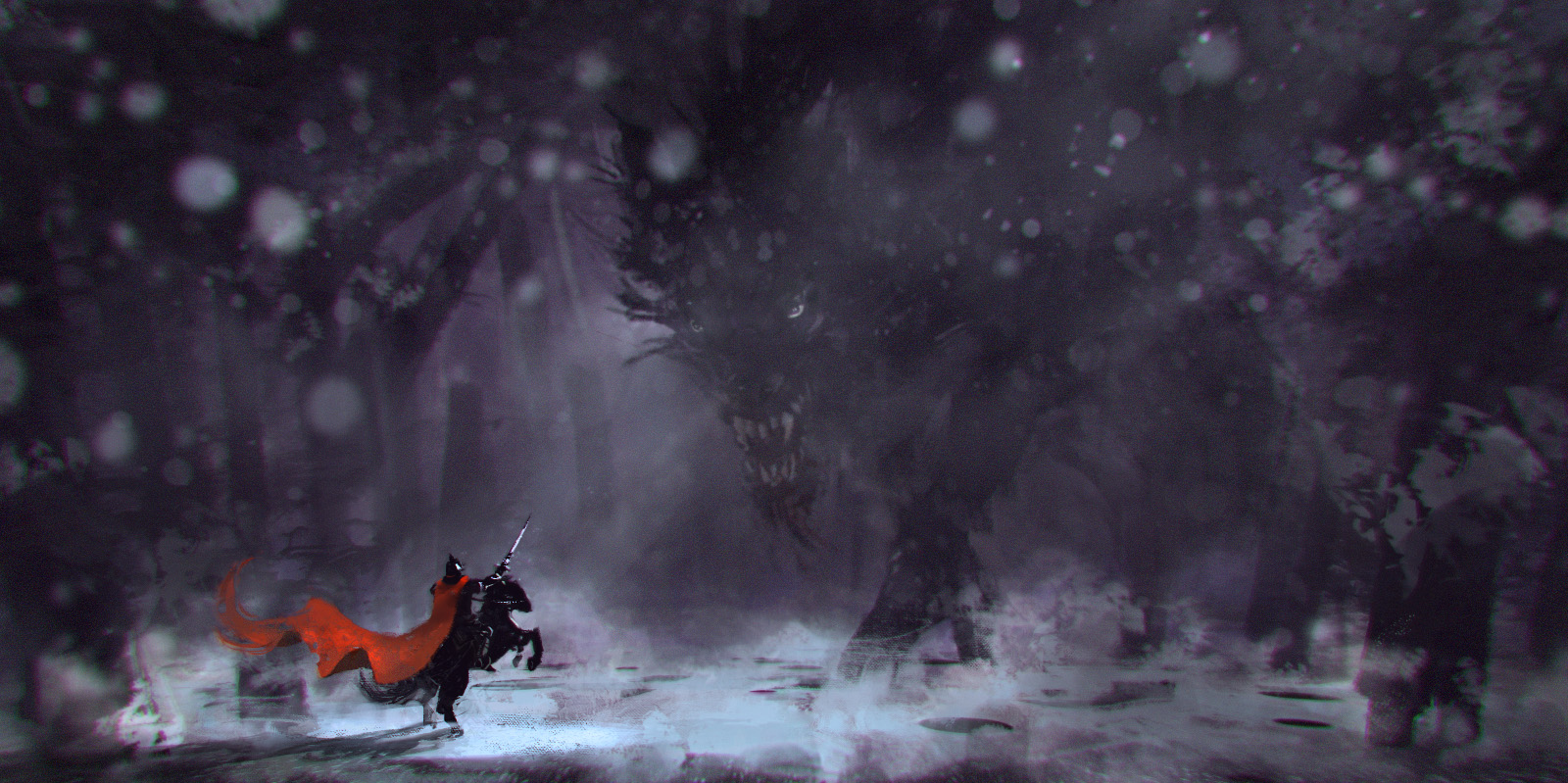 1600x799 Big Bad Wolf By Kashivan - Big Bad Wolf Painting