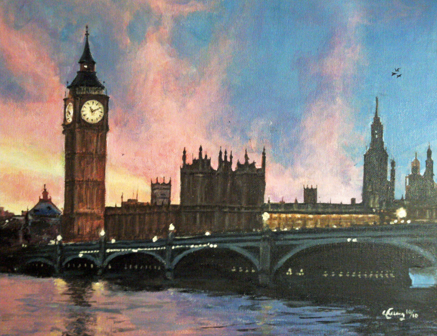 Big ben art. Биг Бен в Лондоне. Биг Бен картина. Лондон Биг Бен 1859. Часы Лондона Биг Бен живопись.