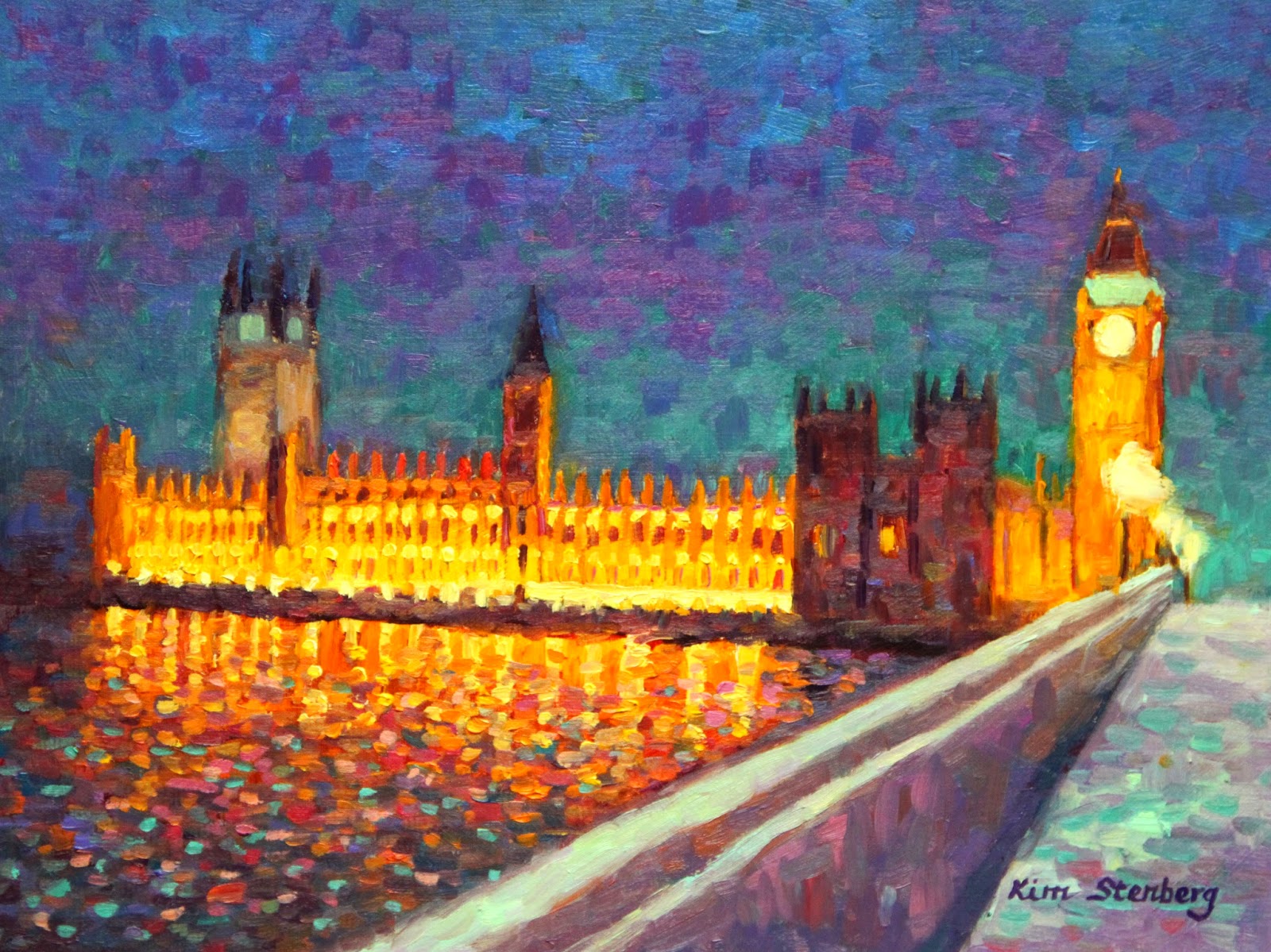 1600x1199 Kim Stenberg's Painting Journal Big Ben Night (Oil On Linen 9 - Big Ben Painting