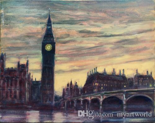 500x398 2018 Big Ben London England City Views,pure Hand Painted Abstract - Big Ben Painting