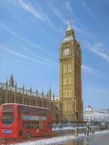 225x300 Original Richard Harpum Winter Morning Big Ben Elizabeth Tower - Big Ben Painting
