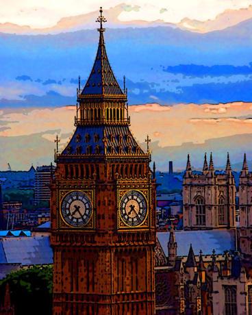 368x460 Big Ben, London Oil Painting Thick Canvas, Oil Or Acrylic Colors - Big Ben Painting