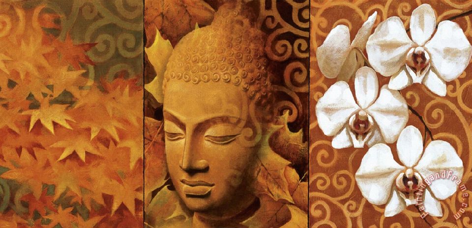 960x465 Keith Mallett Buddha Panel Ii Painting - Big Buddha Painting