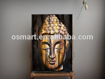 350x263 Unique Design High Quality Buddha Head Portrait Oil Paintings - Big Buddha Painting