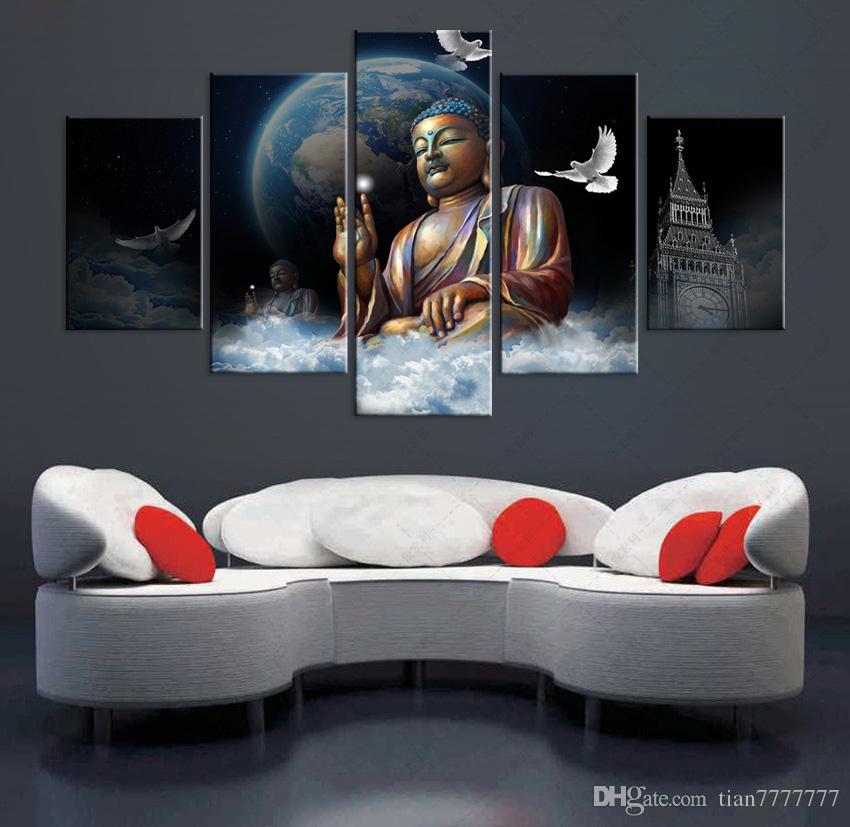 850x827 2018 Unframed Big Buddha Painting Modern Art Cuadros Home Decor - Big Buddha Painting
