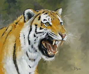 300x251 Original Oil Painting - Big Cat Painting