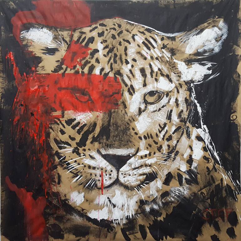 770x770 Saatchi Art Big Cat - Big Cat Painting