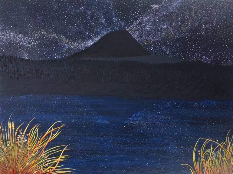 770x574 Saatchi Art Trout Lake And The Big Dipper Painting By Kendra Larson - Big Dipper Painting