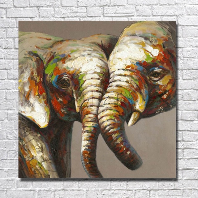 640x640 Big Elephant Oil Painting Home Decoration Living Room Decor Fine - Big Elephant Painting