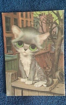 250x400 Posters, Prints Amp Paintings, Cats, Animals, Collectibles Picclick - Big Eyed Cat Painting