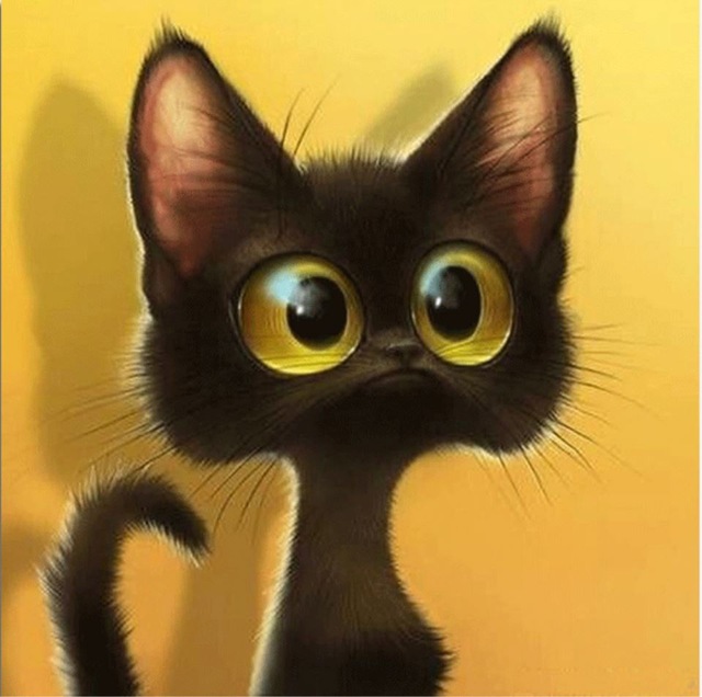 Big Eyed Cat Painting At PaintingValley Com Explore Collection Of Big   Big Eyed Cat Painting 2 