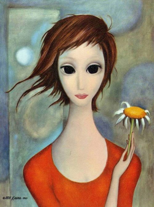500x668 Big Eyes Painting By Margaret Keane (6) - Big Eyed Girl Painting