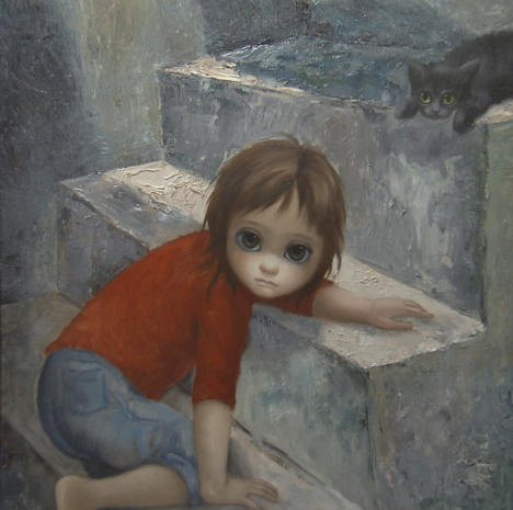 468x465 Here's Looking - Big Eyes Painting