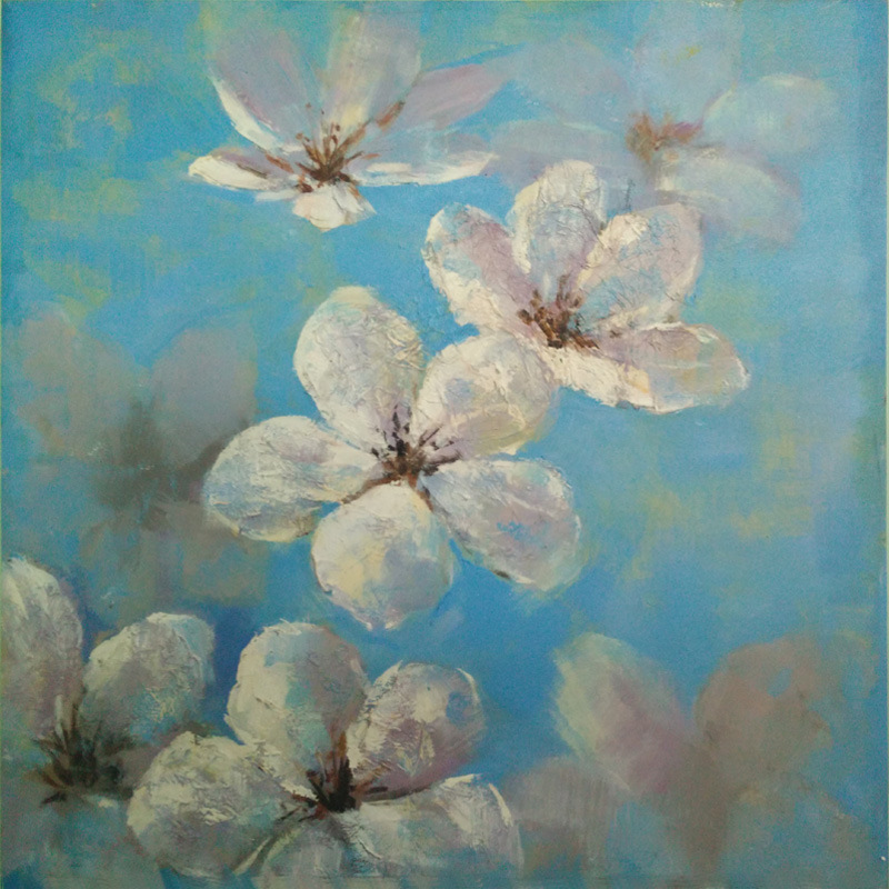 800x800 China New Design Big White Flower Painting On Canvas (Lh 170000 - Big Flower Painting