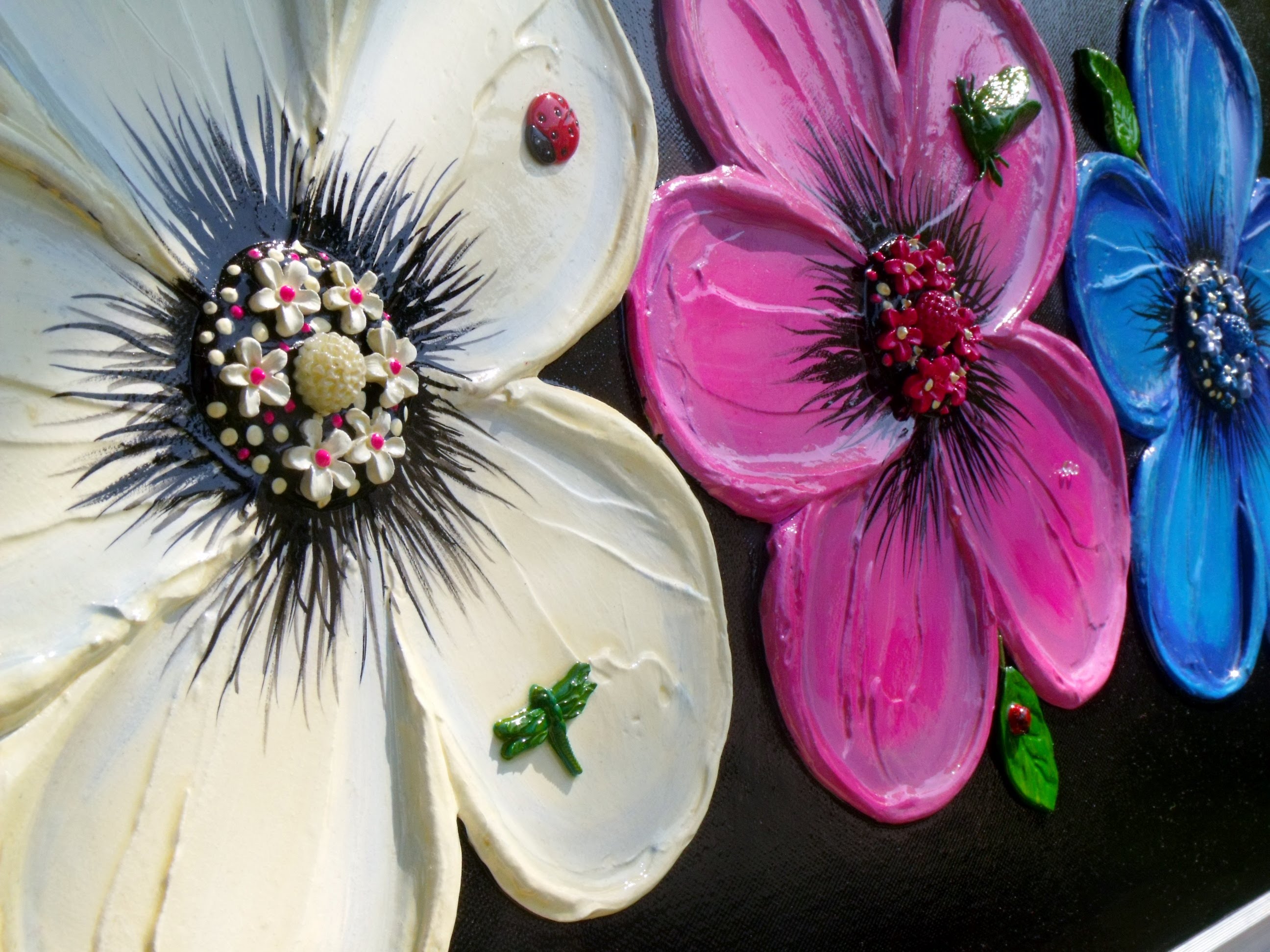 2592x1944 How To Paint Acrylic Abstract Flowers Art Techniques Competition - Big Flower Painting