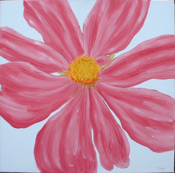 600x593 Simple Flowers To Paint - Big Flower Painting