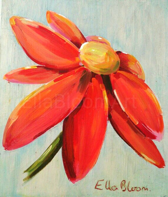 570x667 Wall Art Textured Painting Floral Painting Big Flower - Big Flower Painting