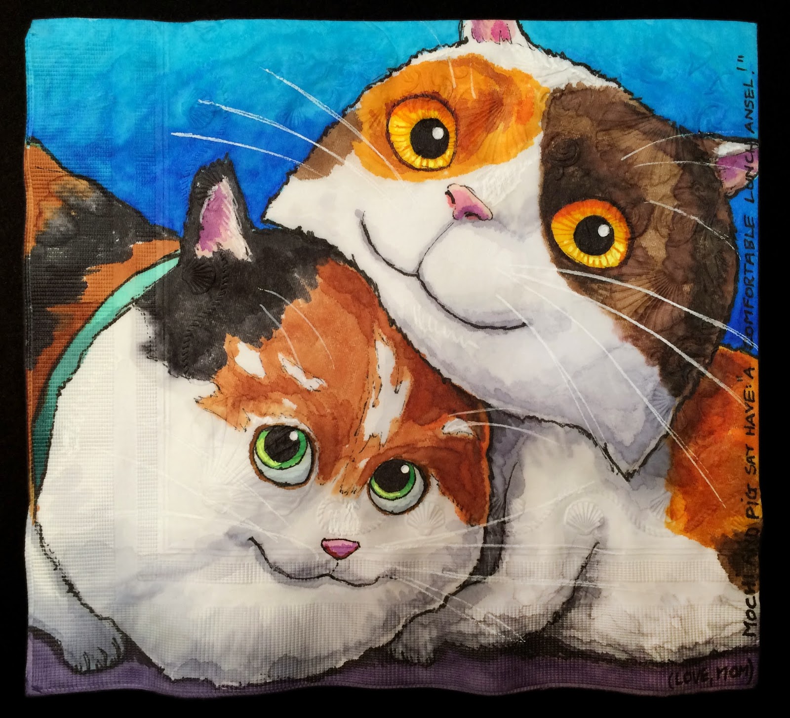 1600x1455 Daily Napkins Mochi From Big Hero 6 And Pig From Home - Big Hero 6 Painting