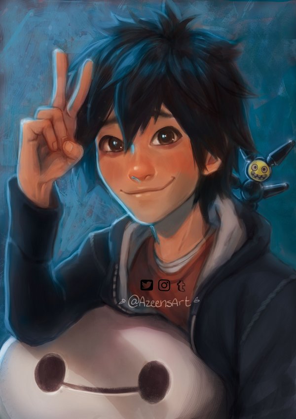600x849 Hiro Hamada And Baymax - Big Hero 6 Painting