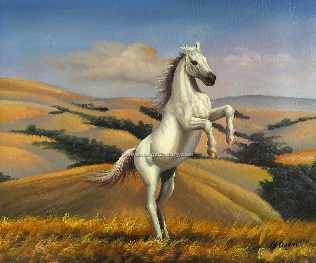 1107x924 White Stallion 86 (Painting Id An 2086 A) - Big Horse Painting