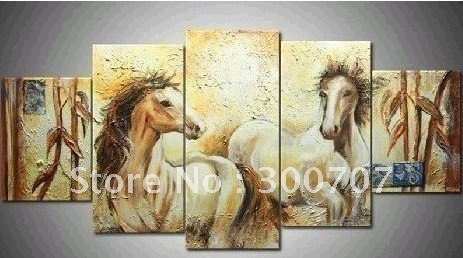 463x258 Hand Painted Wall Art Silver Big Tree Red Sun Dance Home - Big Horse Painting