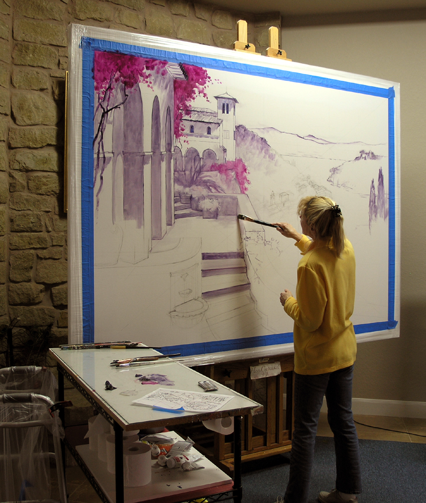 848x1000 Big Painting Step 5 Oil Wash Verandah Mikki Senkarik - Big Painting