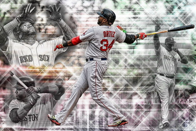 640x426 106 David Ortiz Big Papi Dominican American Baseball Mlb 21x14 - Big Papi Painting