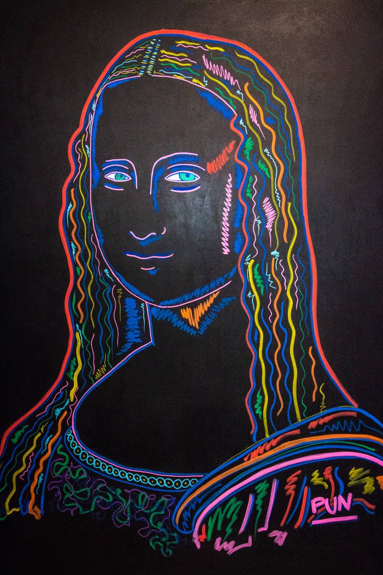770x1155 Saatchi Art Mona Lisa 3d Chroma Depth Portrait. Big Painting - Big Pun Painting