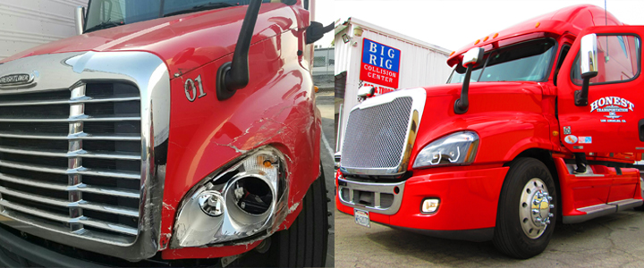 720x300 Big Rig Collision Center Repair Process - Big Rig Painting