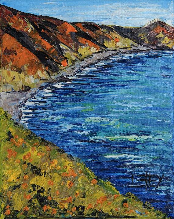 570x715 California Big Sur Painting, Monterey, Carmel, Coastal, 16x20 - Big Sur Painting