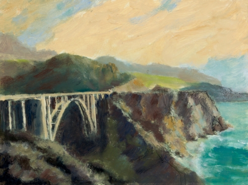 500x374 Painting Bixby Bridge Big Sur, California (Original Art By - Big Sur Painting
