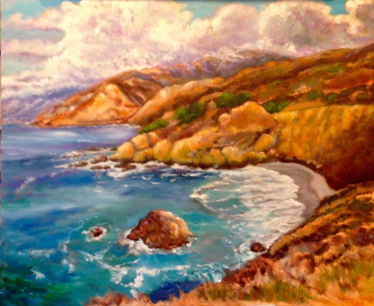 770x631 Saatchi Art Big Sur Painting By Corine Barton - Big Sur Painting