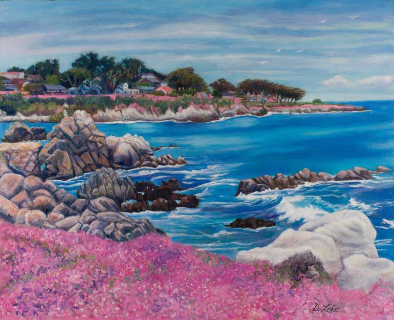 770x625 Saatchi Art Pacific Grove, Big Sur Painting By Denise Sils - Big Sur Painting