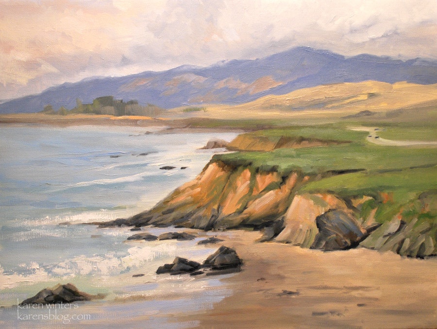 900x677 San Simeon - Big Sur Painting