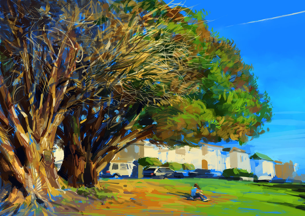 1063x752 Big Tree By Zhuzhu - Big Tree Painting