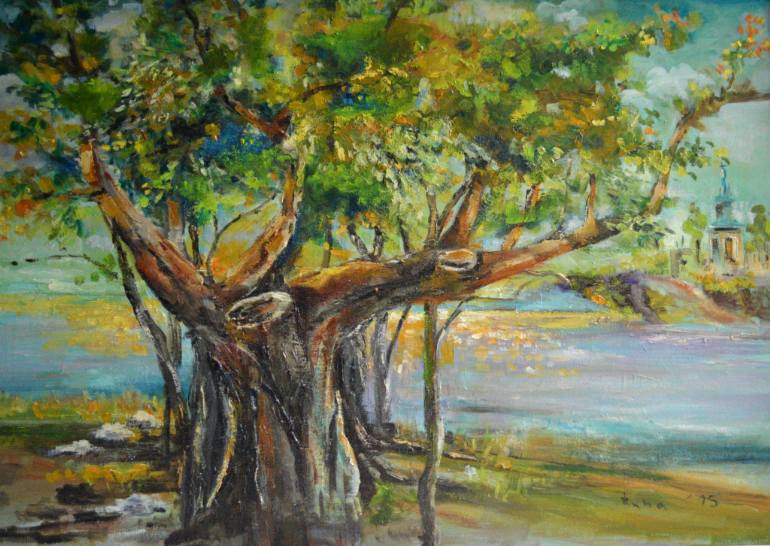 770x546 Saatchi Art Big Tree Painting By Buba Glodjovic - Big Tree Painting