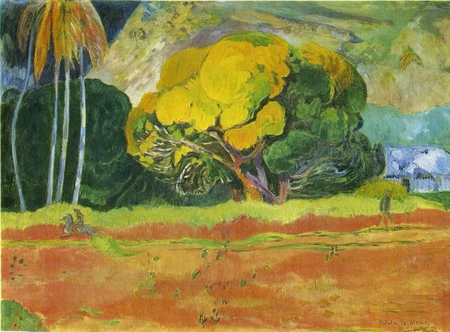 640x473 The Big Tree 1892 By Paul Gauguin Oil Painting Canvas High Quality - Big Tree Painting
