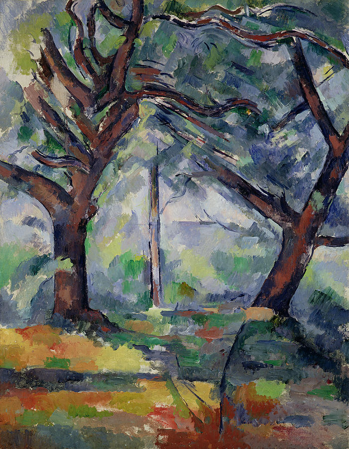 701x900 The Big Trees Painting By Paul Cezanne - Big Tree Painting
