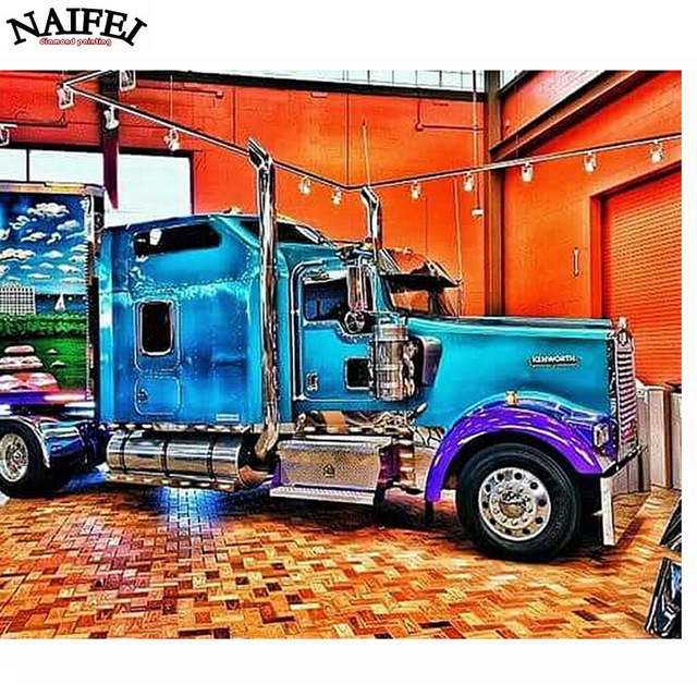 640x640 New Full Square Diamond 5d Diy Diamond Painting Big Truck - Big Truck Painting
