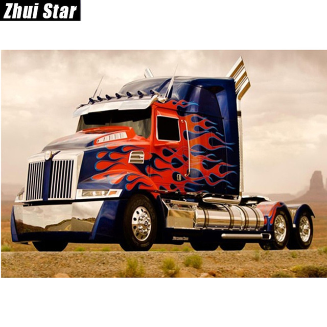 640x640 Zhui Star 5d Diy Diamond Painting Big Truck Embroidery Full - Big Truck Painting