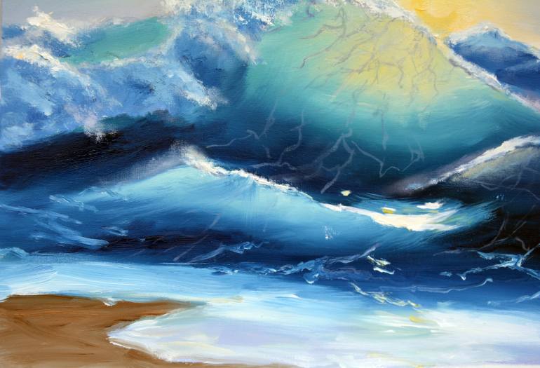 770x525 Saatchi Art Sunrise - Big Wave Painting