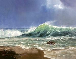 300x234 Seascape Art, Hand Painted Art, Canvas Art, Pacffic Ocean, Big - Big Wave Painting