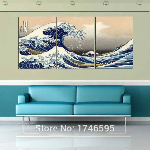 640x640 Big Size Modern Home Decor Wall Art Picture Great Wave Off - Big Wave Painting